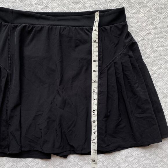Spanx Get Moving Pleated Mini Skort Black Booty Boost Shorts Tennis Golf 14" Med - Picture 10 of 11